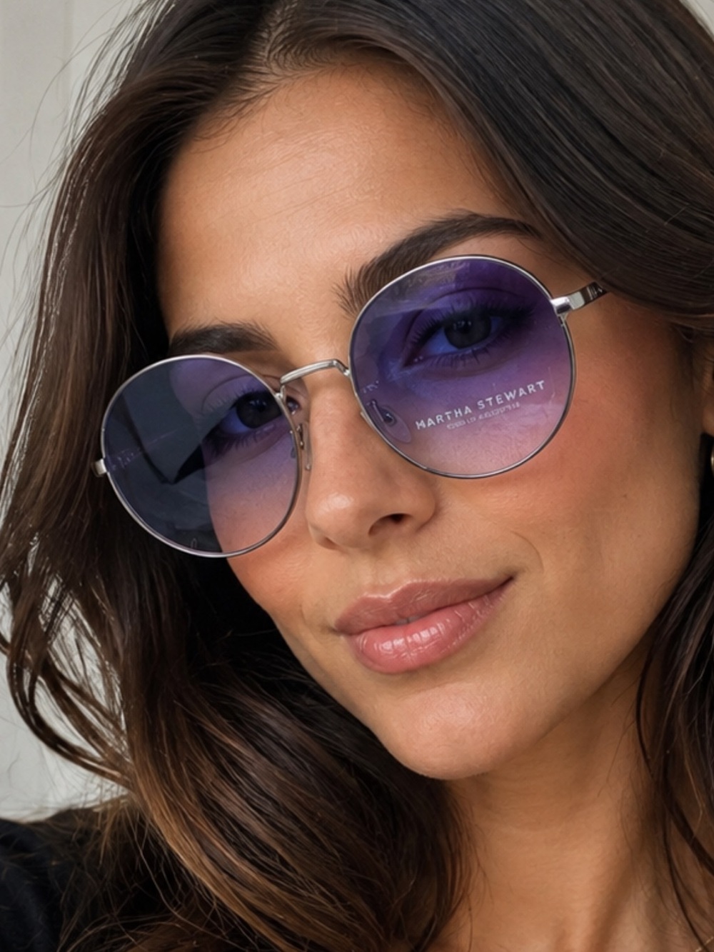 Martha Stewart Purple Gradient RETRO Round Sunglasses NEW
